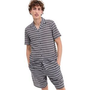 Karl Lagerfeld Mens Zig-Zag Button Up Shirt, NWT